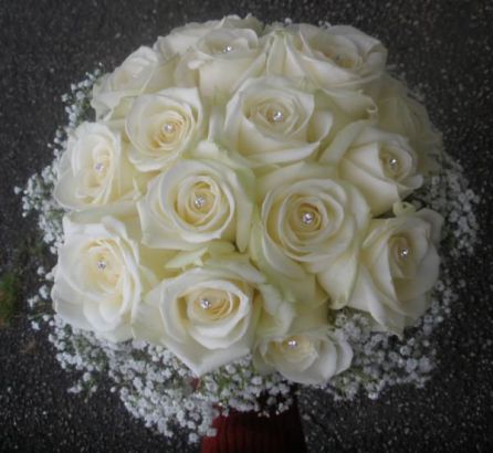 Classic Posy of White Roses and Gyp